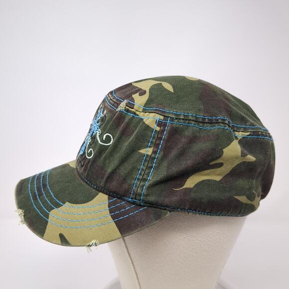 Cross Cadet Army Cap Multicolor One Size Embroidered Camouflage Cow Girl - Picture 3 of 10
